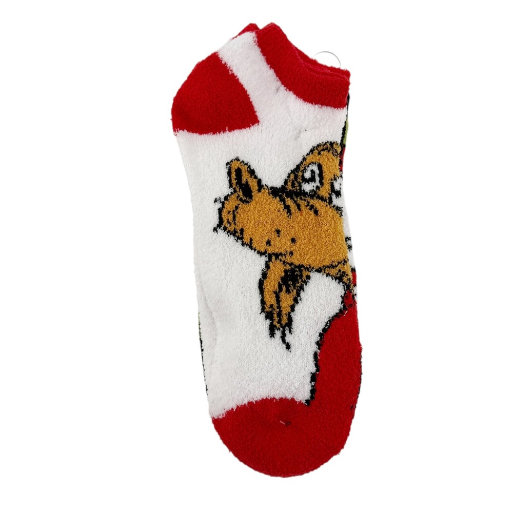 The Grinch Dr Seuss Fuzzy Socks Womens Size 9-11 3 Pair Pack Holiday Gift NWT - Picture 2 of 5